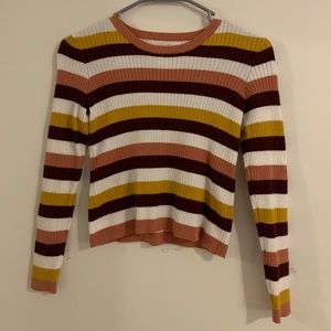 Cropped Striped Sweater